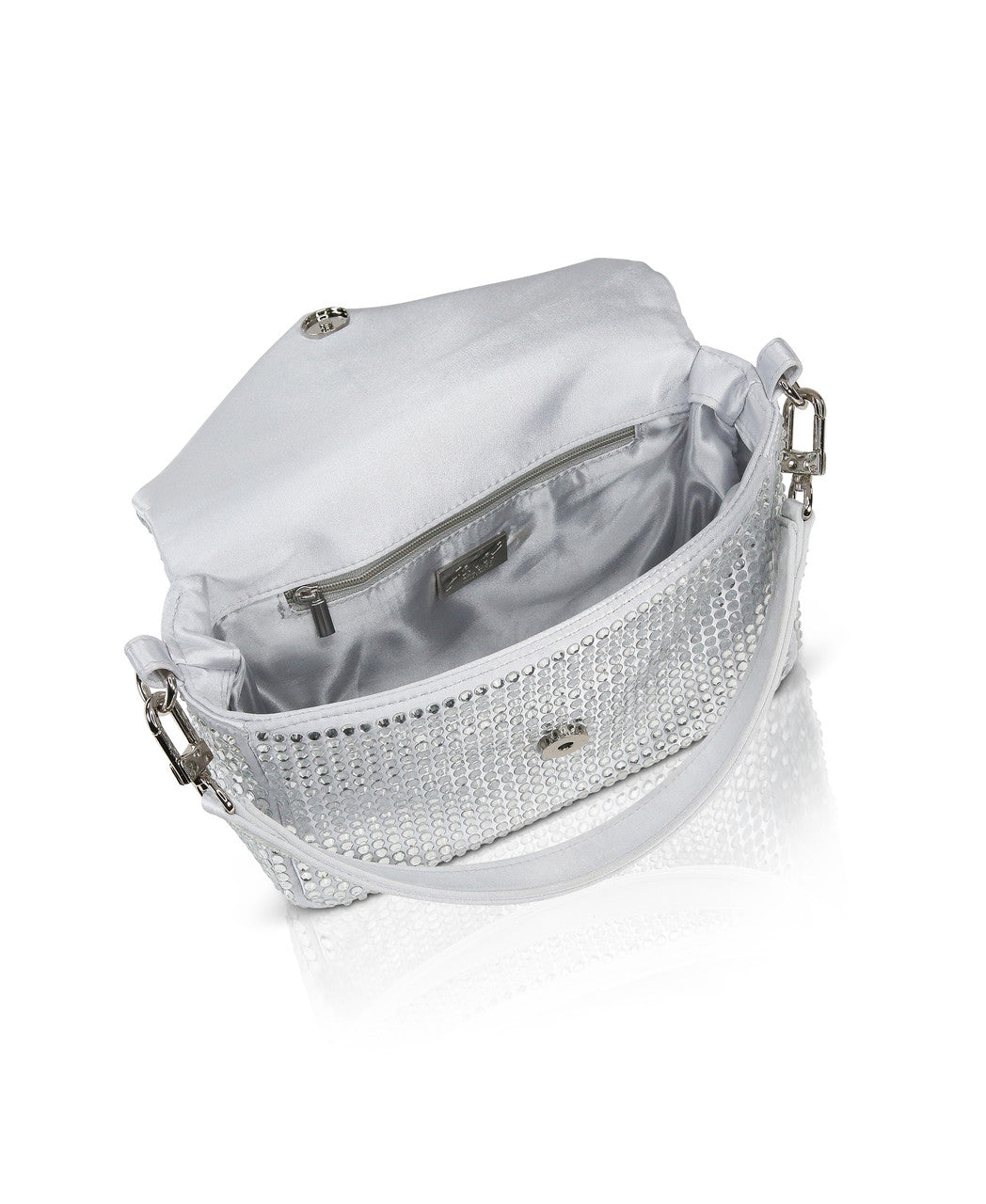 Silver | Lux Crystal Envelope Shoulder Bag