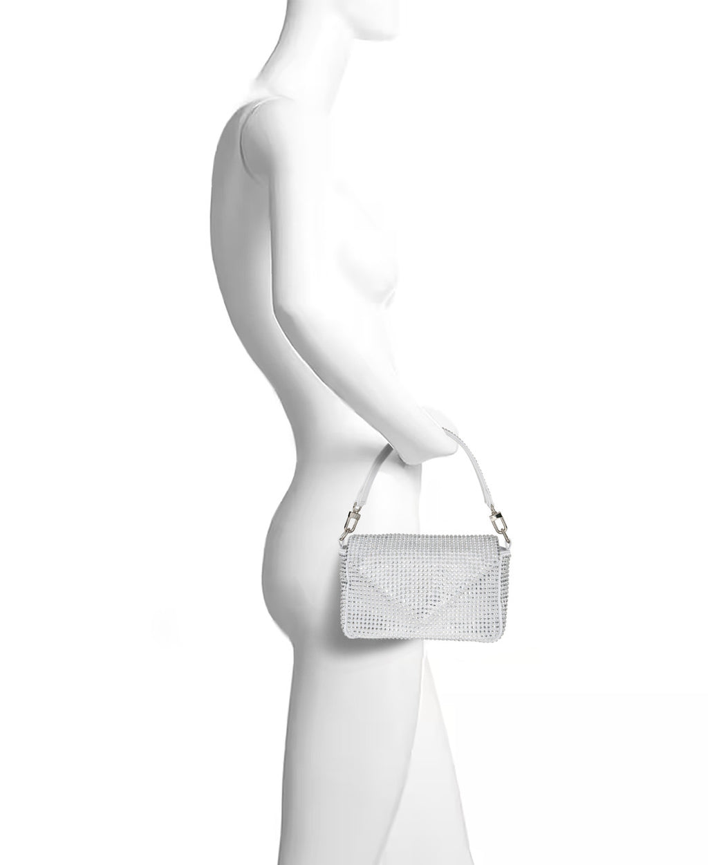 Silver | Lux Crystal Envelope Shoulder Bag