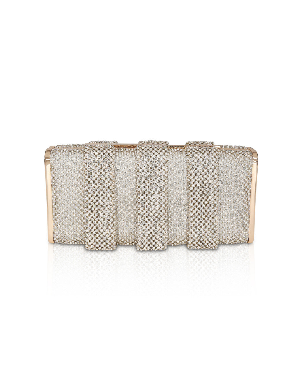 Gold | Henna Crystal Rectangular Minaudière