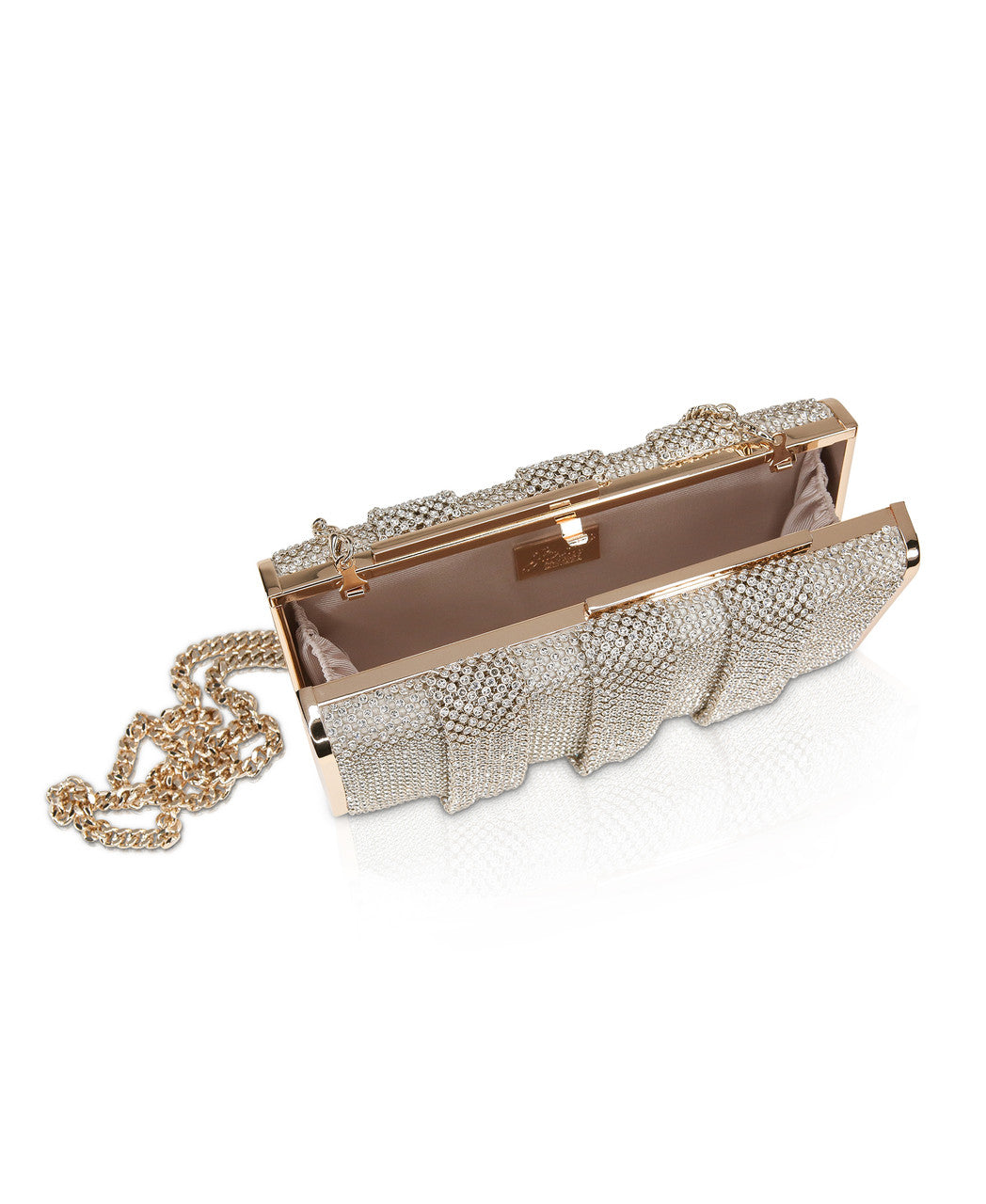 Gold | Henna Crystal Rectangular Minaudière