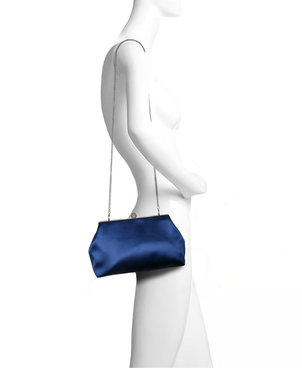 Navy | Camilla Classic Framed Satin Pouch