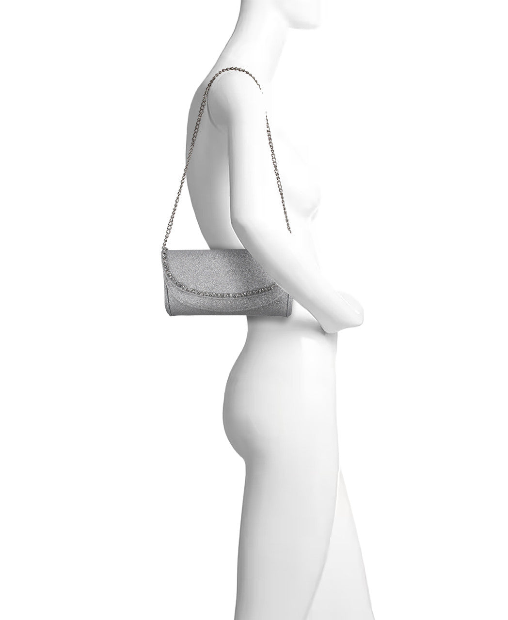 Talia Satin Double Flap Clutch with Crystal Trim by Badgley  display picture 1