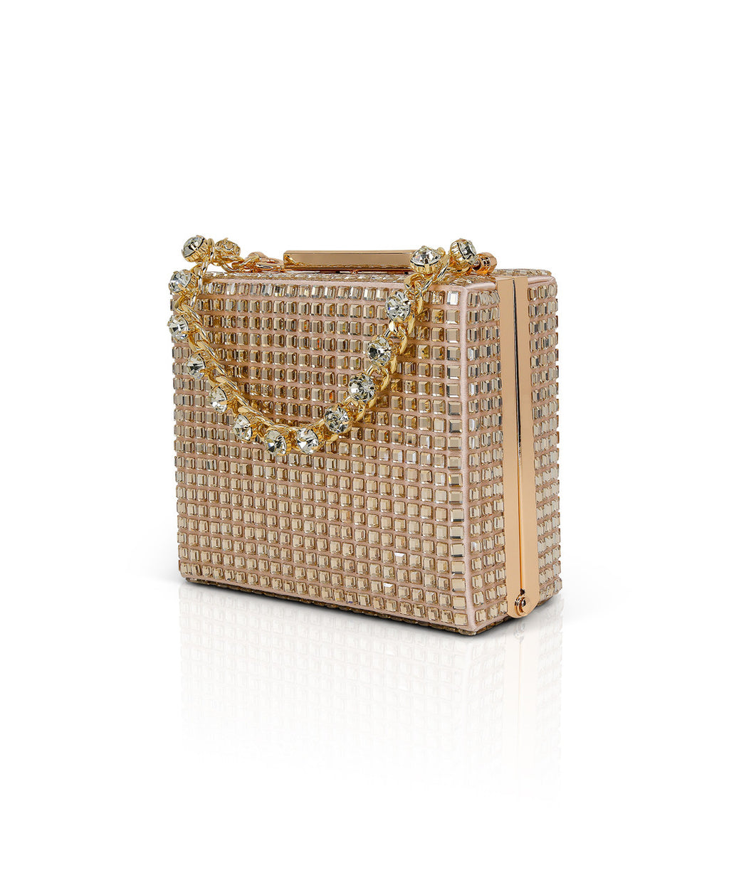 Champagne | Serenity Crystal Box Clutch