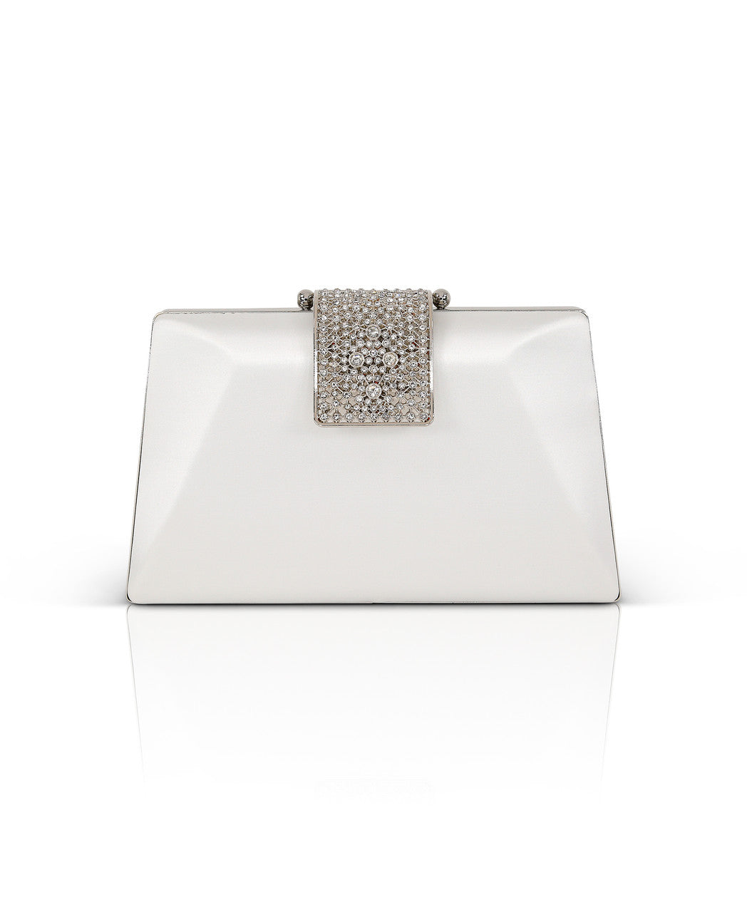 Amira Satin Faceted Trapezoid Minaudiere by Badgley Mischka