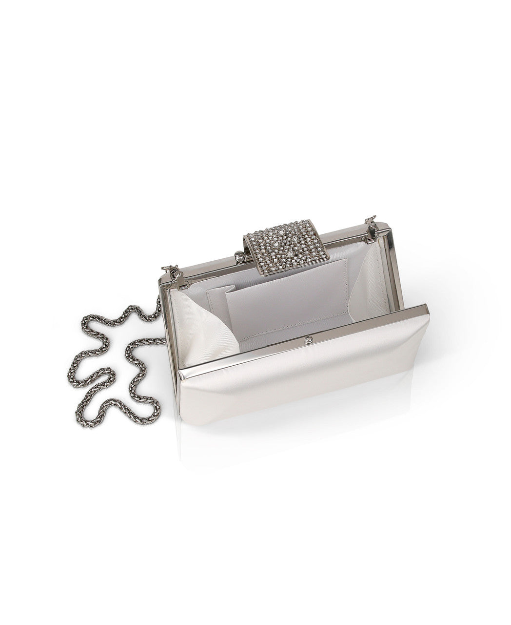 Amira Satin Faceted Trapezoid Minaudiere by Badgley Mischka