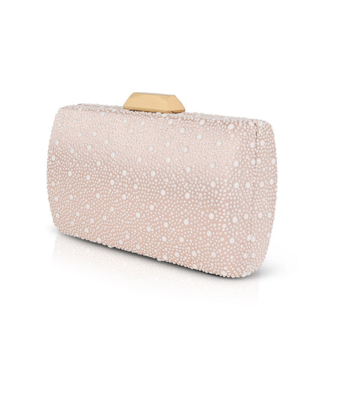 Champagne | Avery Cabochon Bead Minaudiere
