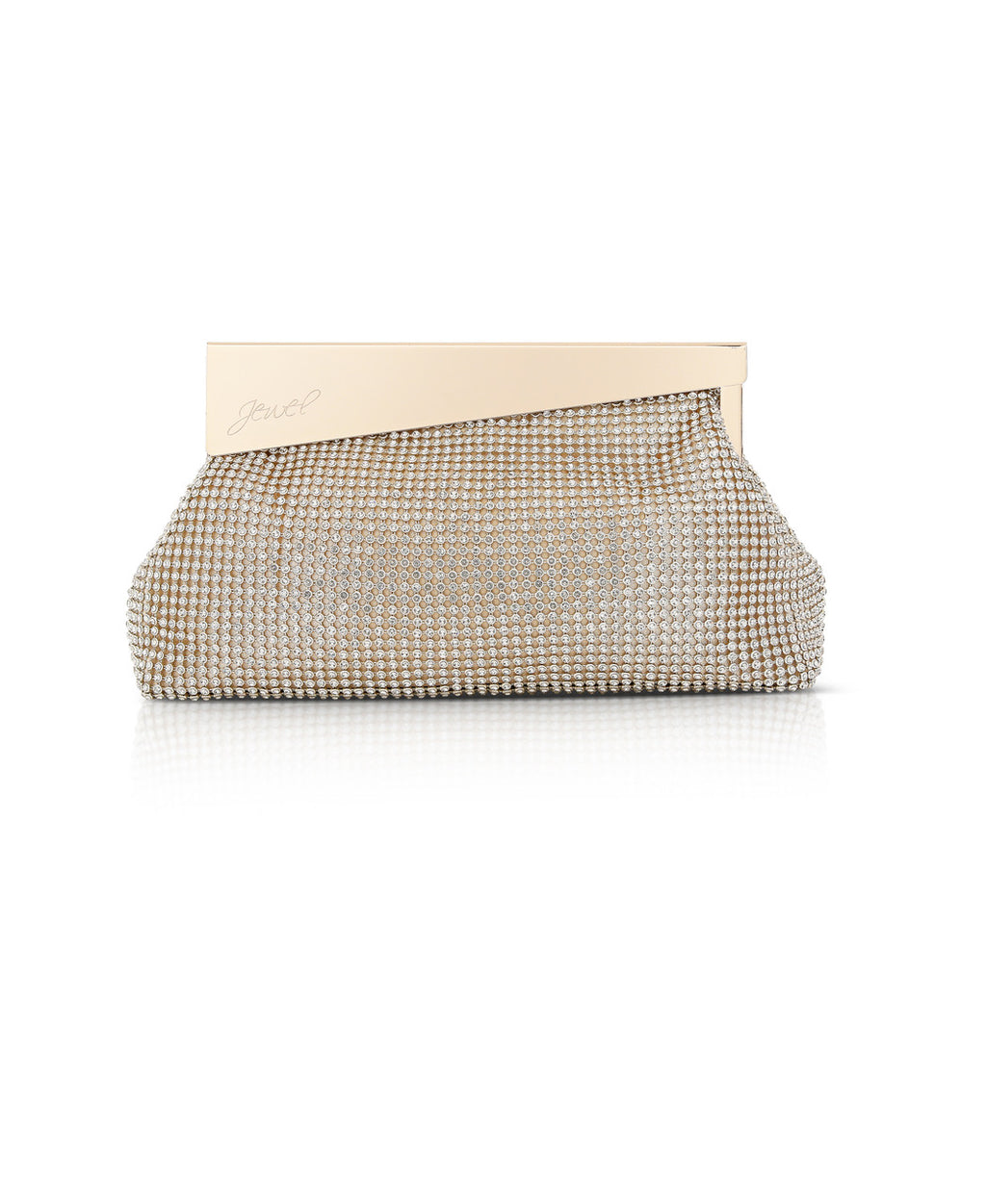 Gold | Ivy Asymmetrical Crystal Pouch Clutch