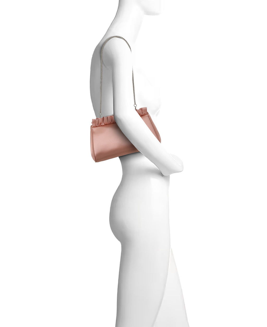 English Rose | Olivia Satin Ruffle Top Pouch Clutch