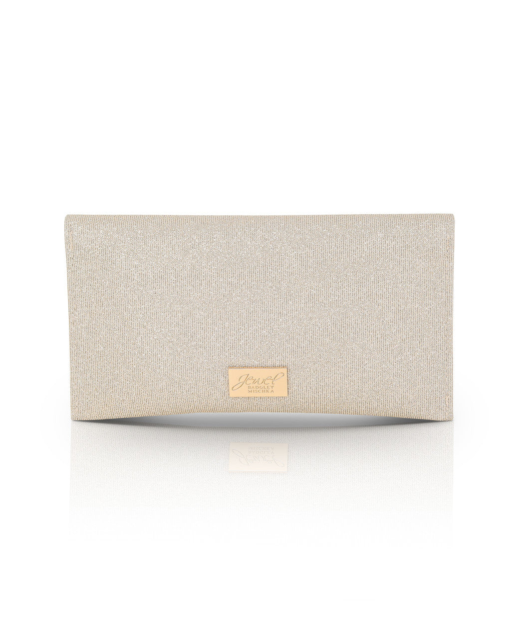 Gold | Sarah Envelope Clutch with Crystal Brooch