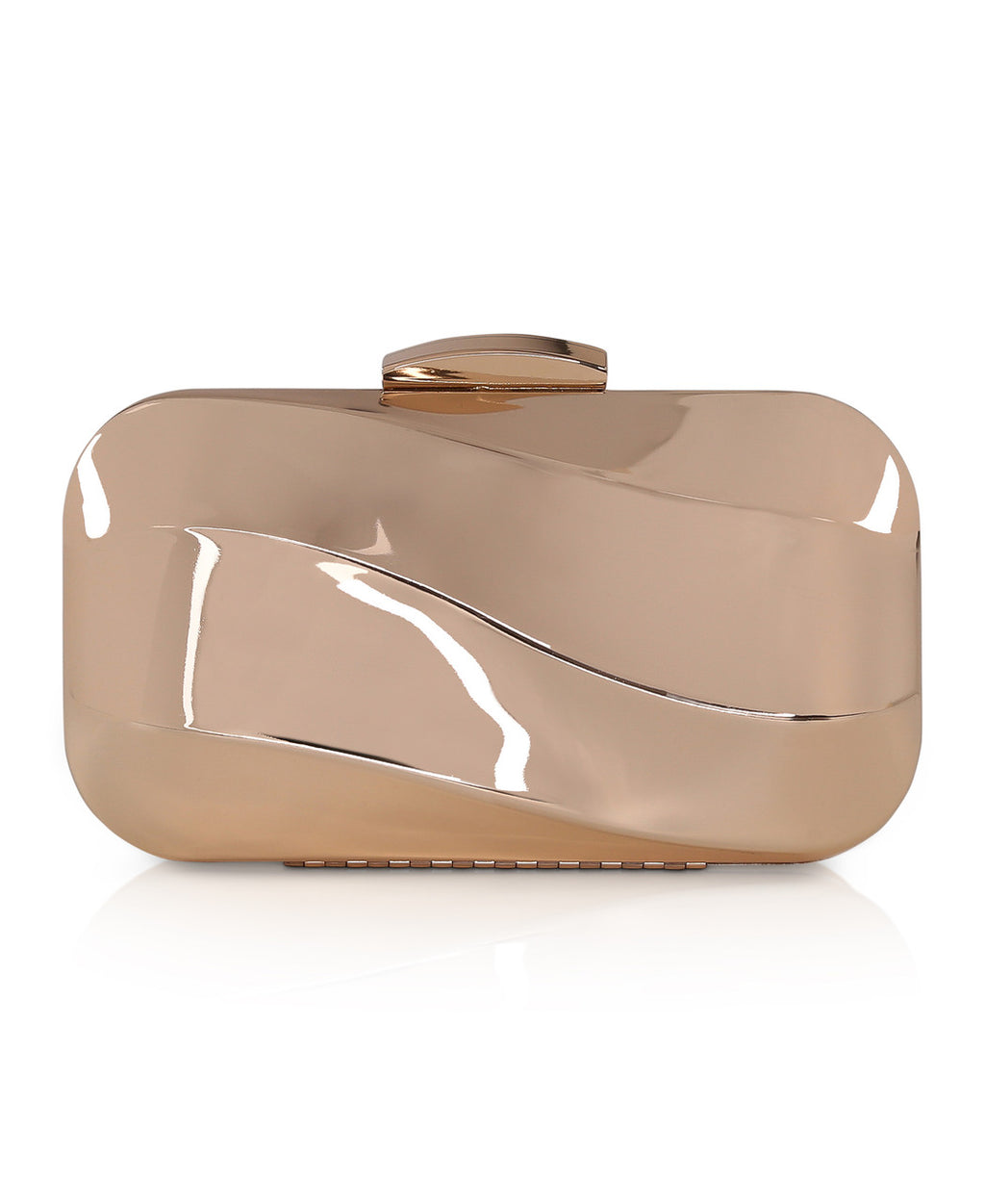 Gold | Aven Metal Wave Minaudiere Front