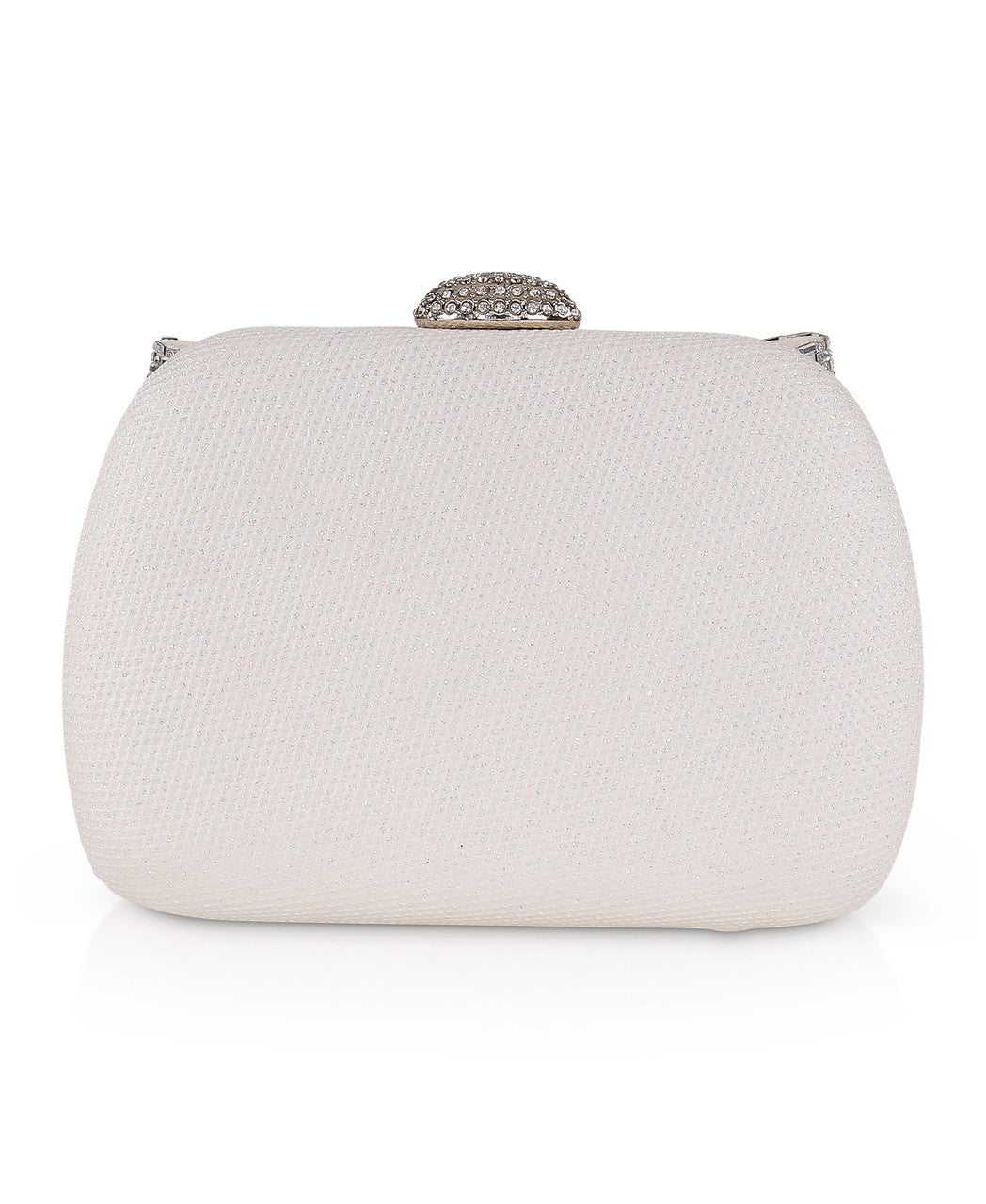 White | Emmy Crystal Bow Minaudiere Back