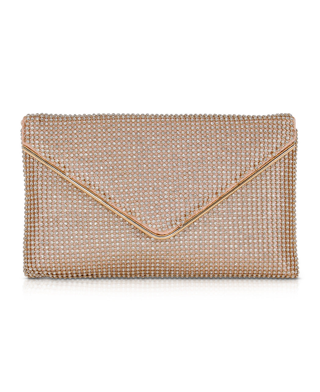 Gold | Noemi Crystal Envelope Clutch Front