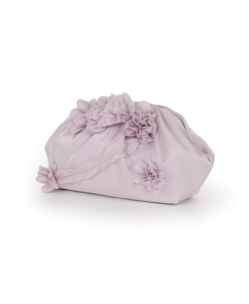Lilac | Lottie Floral Applique Pouch Clutch