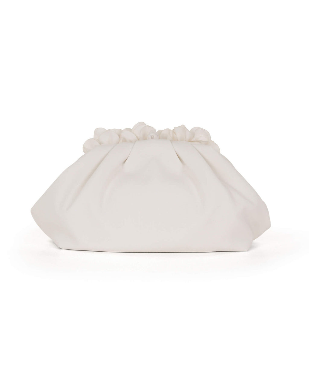 Soft White | Lottie Floral Applique Pouch Clutch