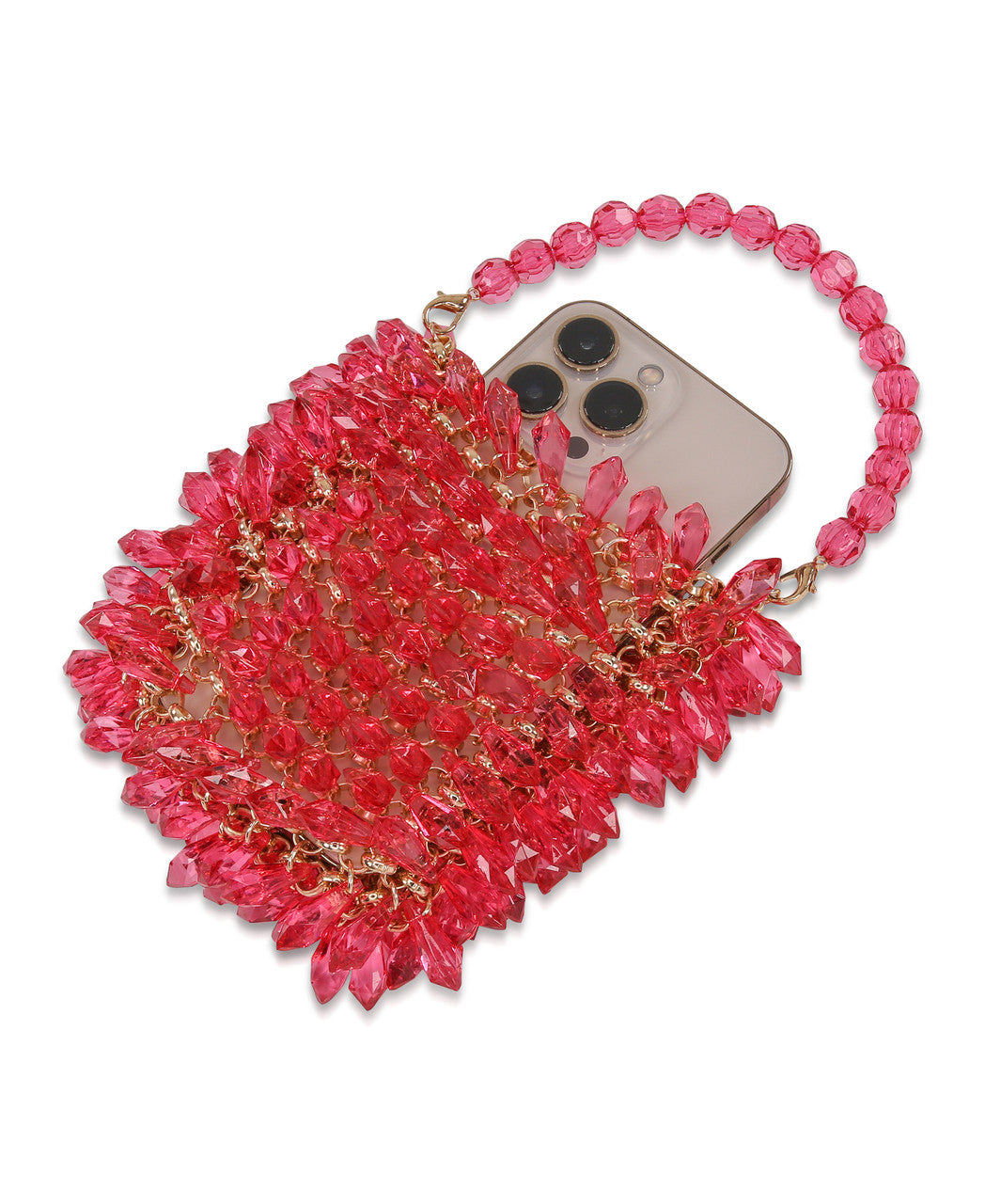Hot Pink | Lively Dripped Crystal Mini Pouch Crossbody Back