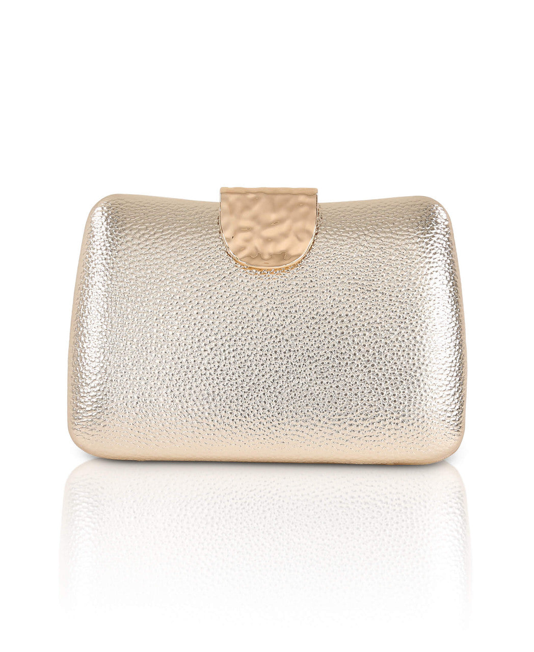 Gold | Tatum Faux Leather Clutch Front