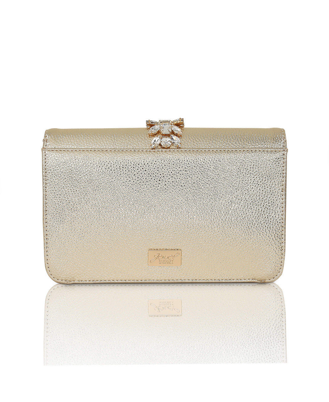 Gold | Lux Faux Leather Envelope Clutch Back
