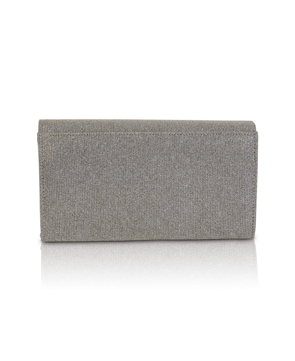 Silver Gold | Julie Bow Embellished Flap Clutch Back