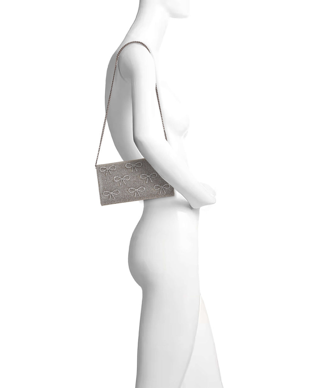 Silver Gold | Julie Bow Embellished Flap Clutch Form