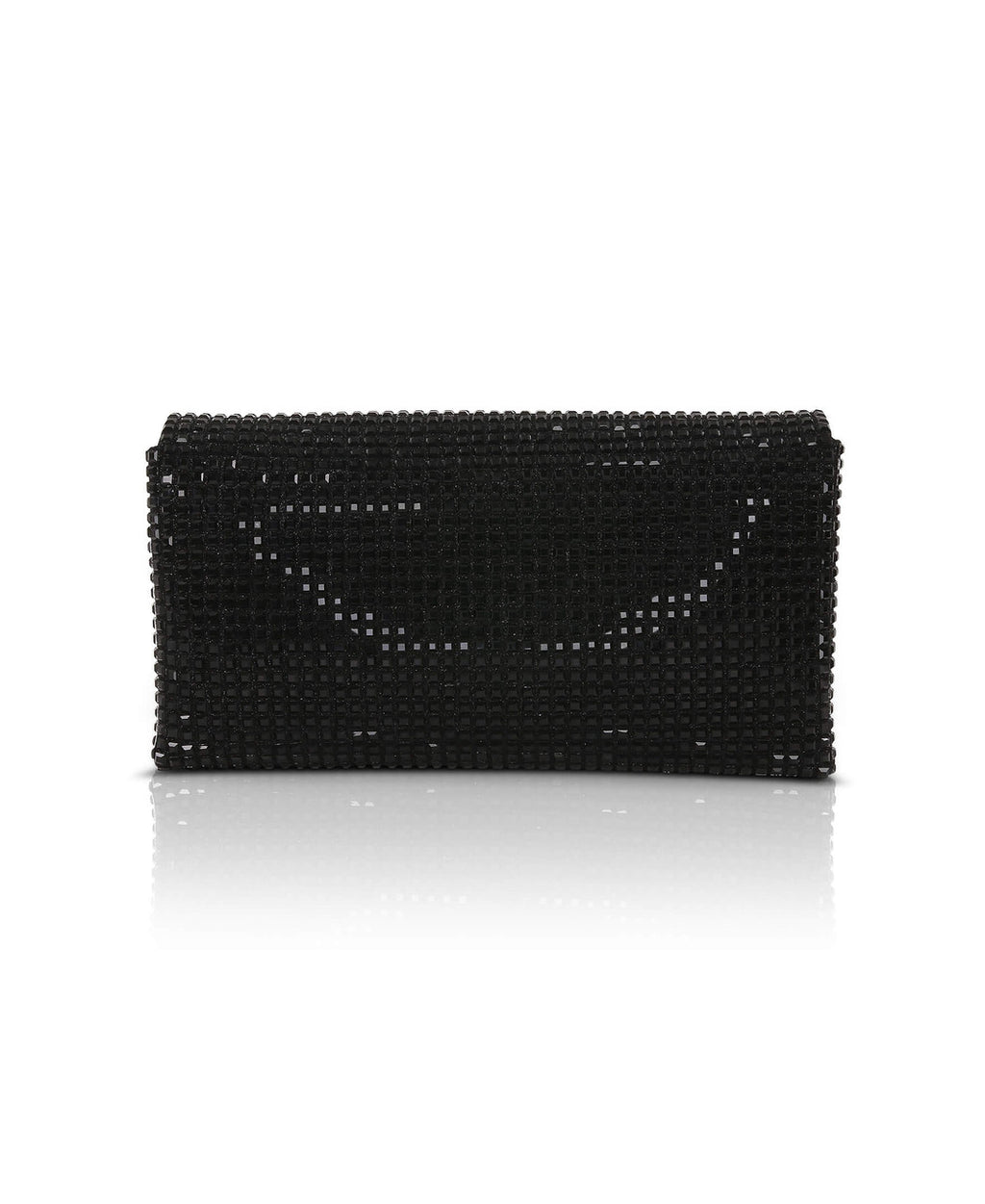 Black | Jayden Crystal Mini Envelope Clutch Back