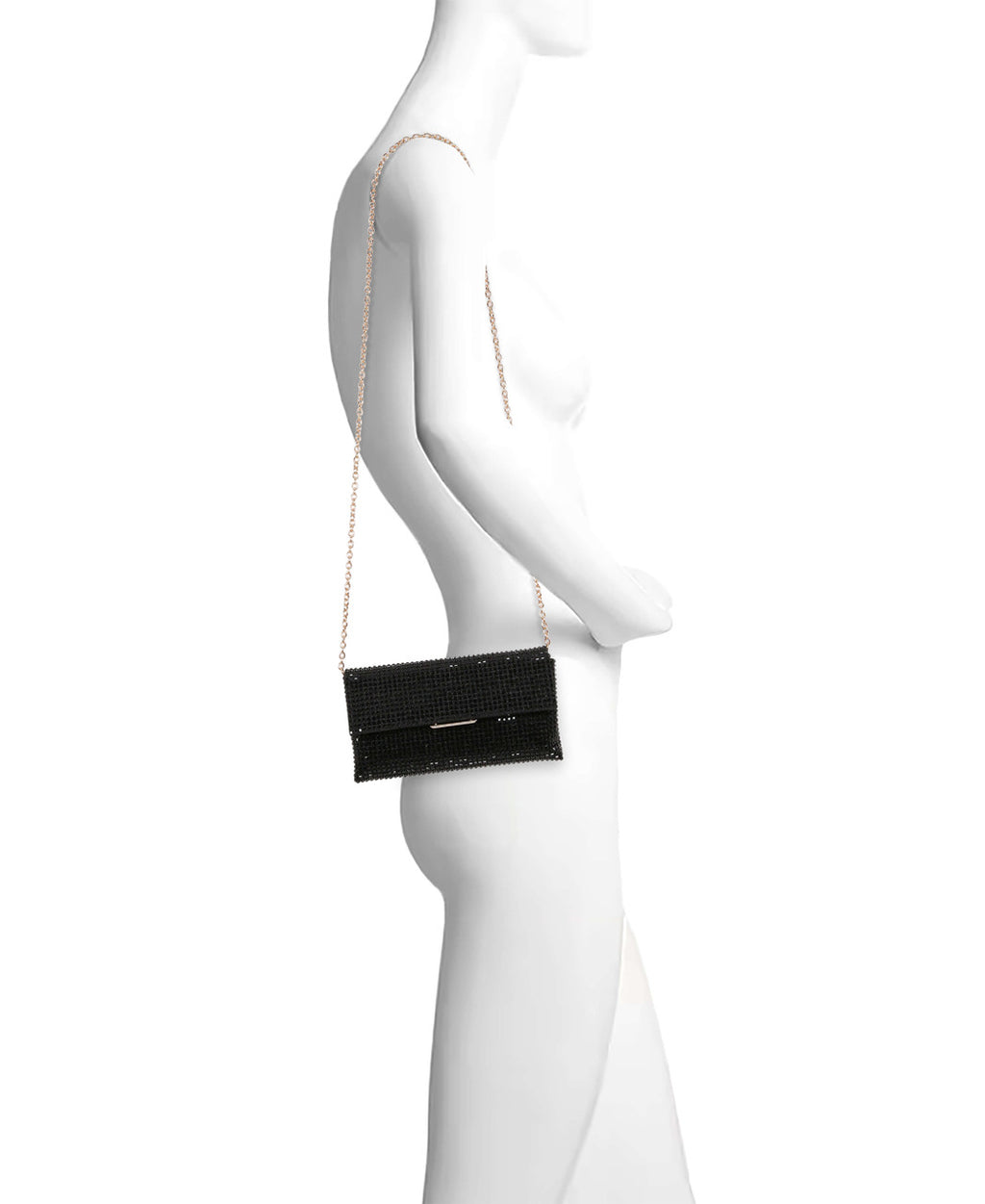 Black | Jayden Crystal Mini Envelope Clutch Form