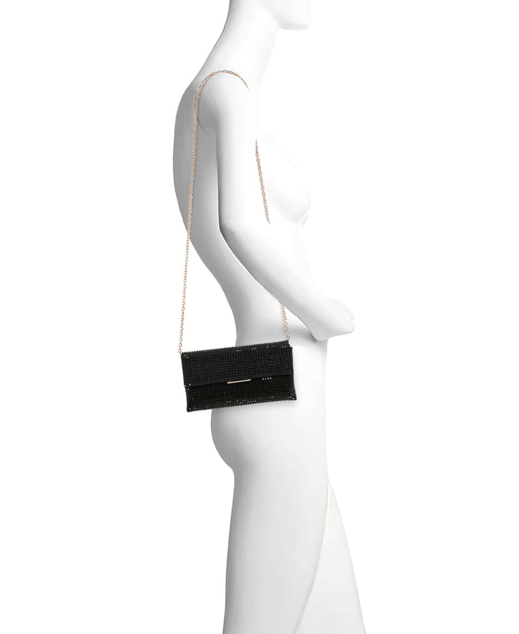 Black | Jayden Crystal Mini Envelope Clutch Form