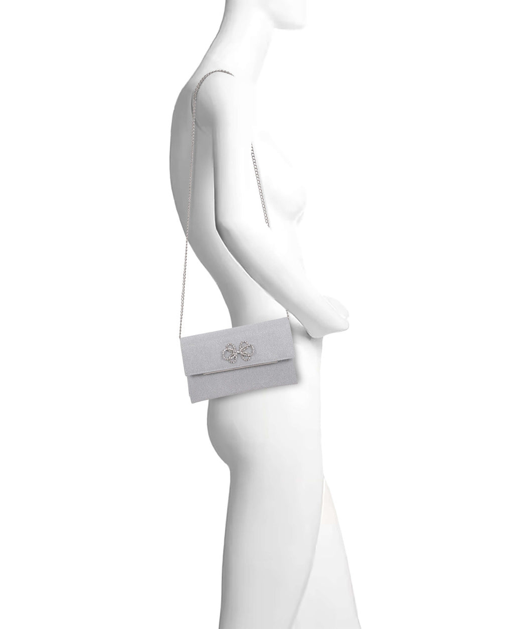 Silver | Alicia Sparkle Jacquard Envelope Clutch Form