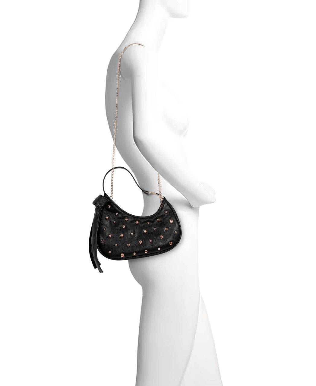 Black | Arabella Faux Leather Shoulder Handbag Form