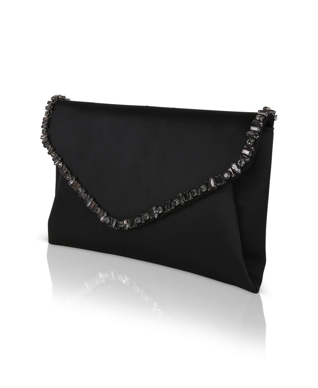Mika Mixed Crystal Satin Envelope Clutch by Jewel Badgley Mischka