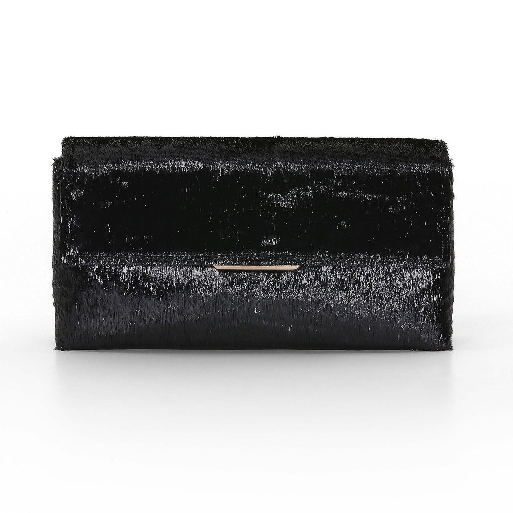 Black | Angel Soft Envelope Clutch Front