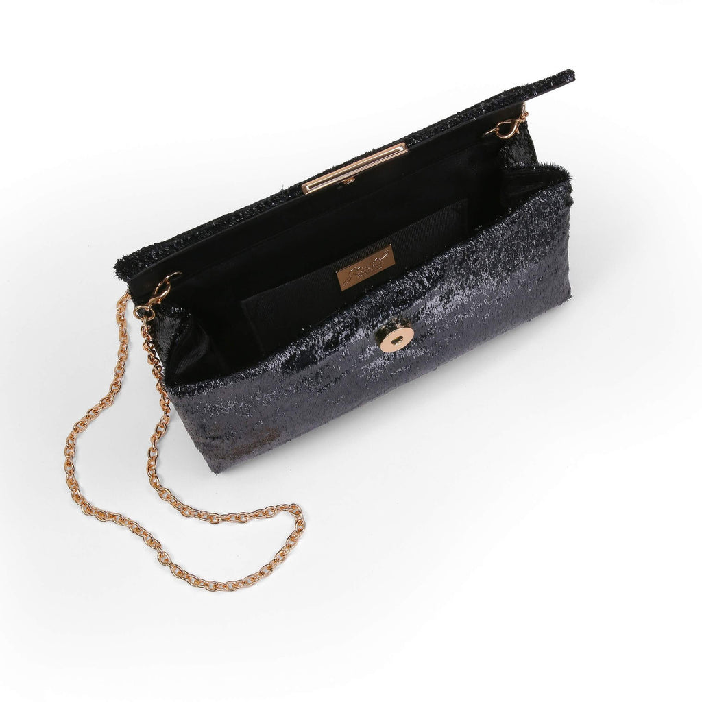Black | Angel Soft Envelope Clutch Open