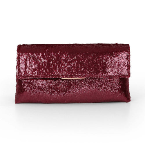 Bordeaux | Angel Soft Envelope Clutch Front
