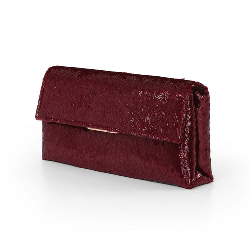 Bordeaux | Angel Soft Envelope Clutch Side