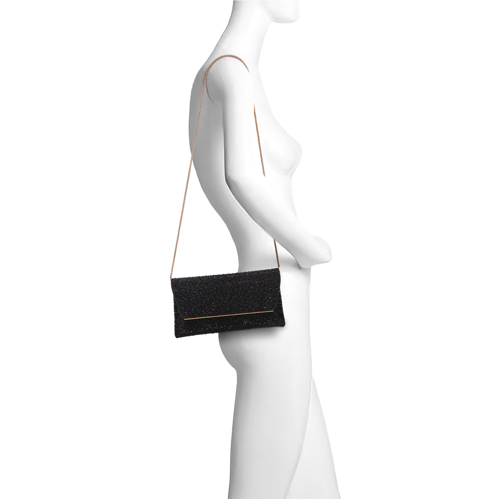 Black | Crystal Adorned Envelope Clutch Form