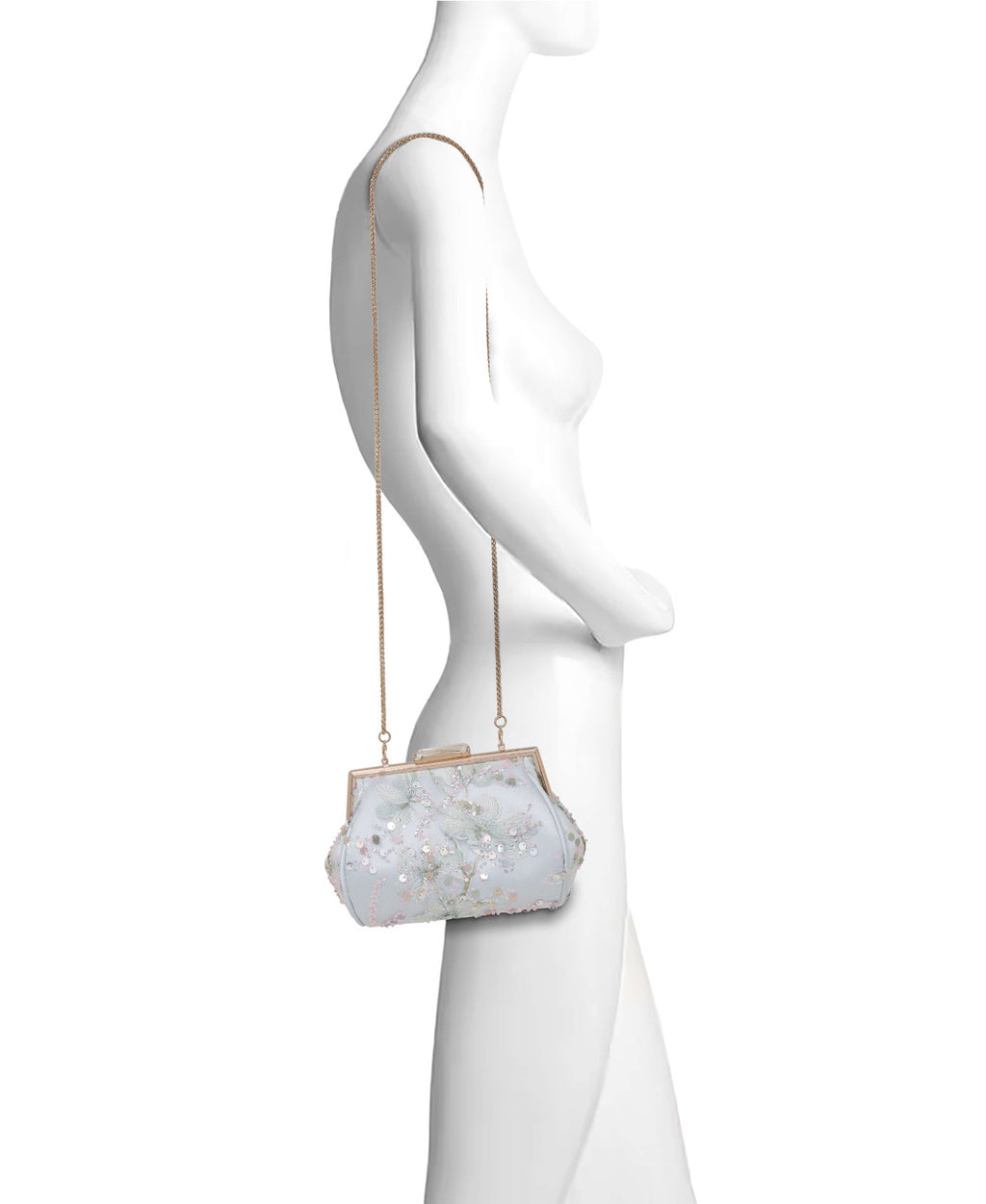 Blue | Iris Floral Pouch Clutch Form