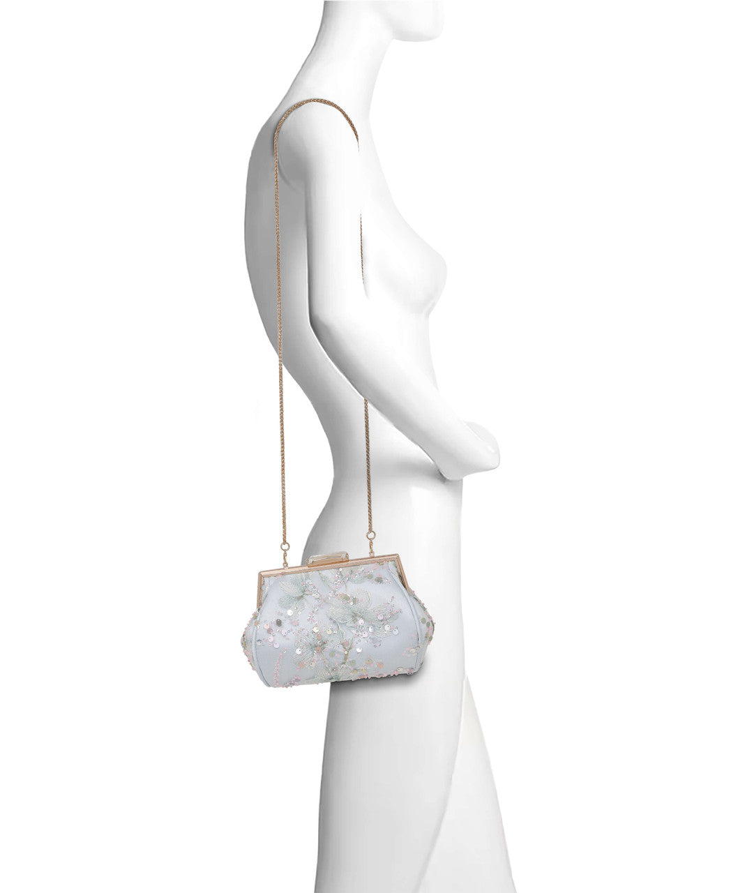Blue | Iris Floral Pouch Clutch Form