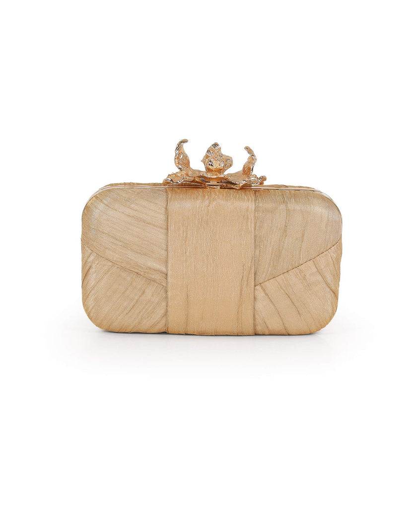 Leilani Gold Lamé Minaudiere by Jewel Badgley Mischka