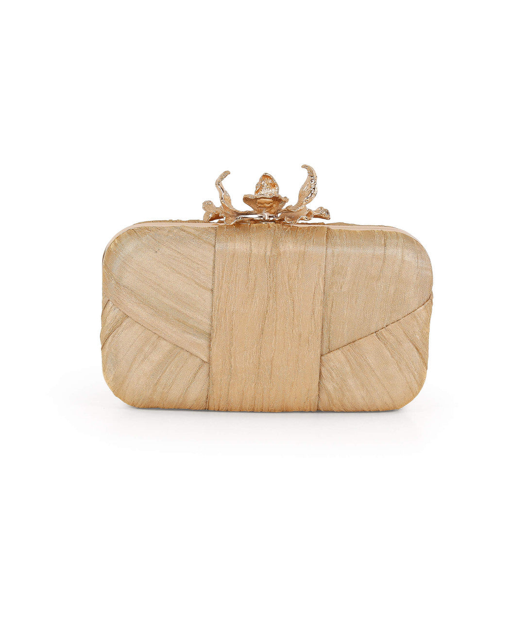 Leilani Gold Lamé Minaudiere by Jewel Badgley Mischka