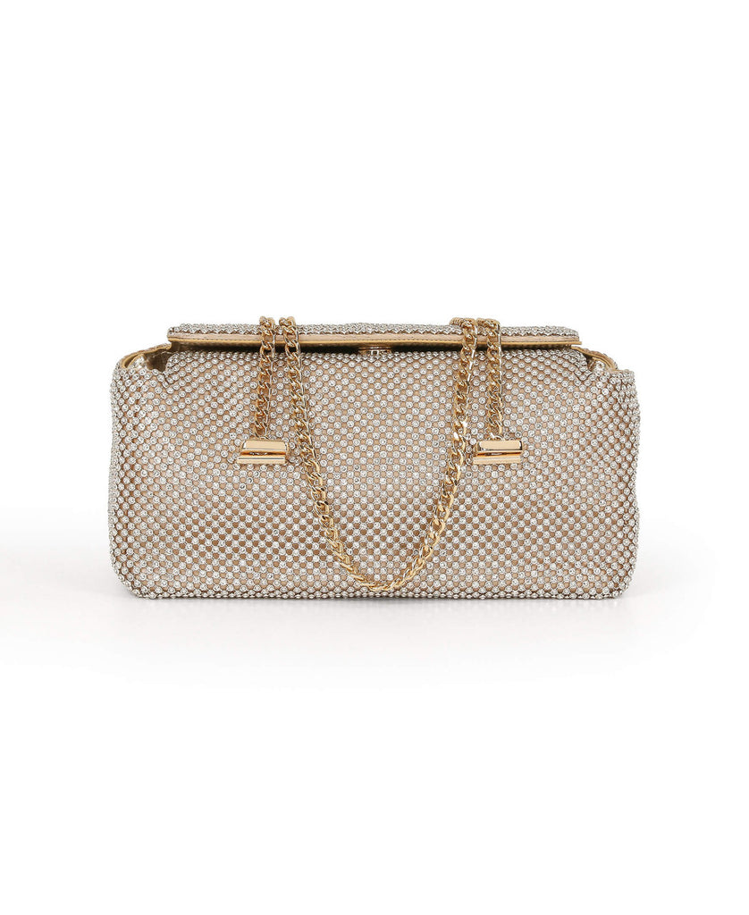 Juniper Crystal Mesh Clutch by Jewel Badgley Mischka