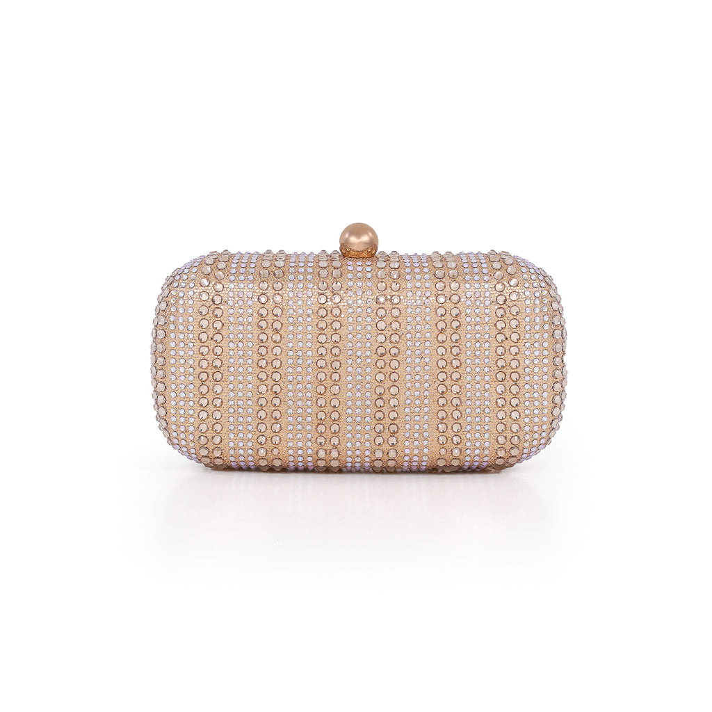 Gold | Crystal Minaudiere, drenched in rows Back