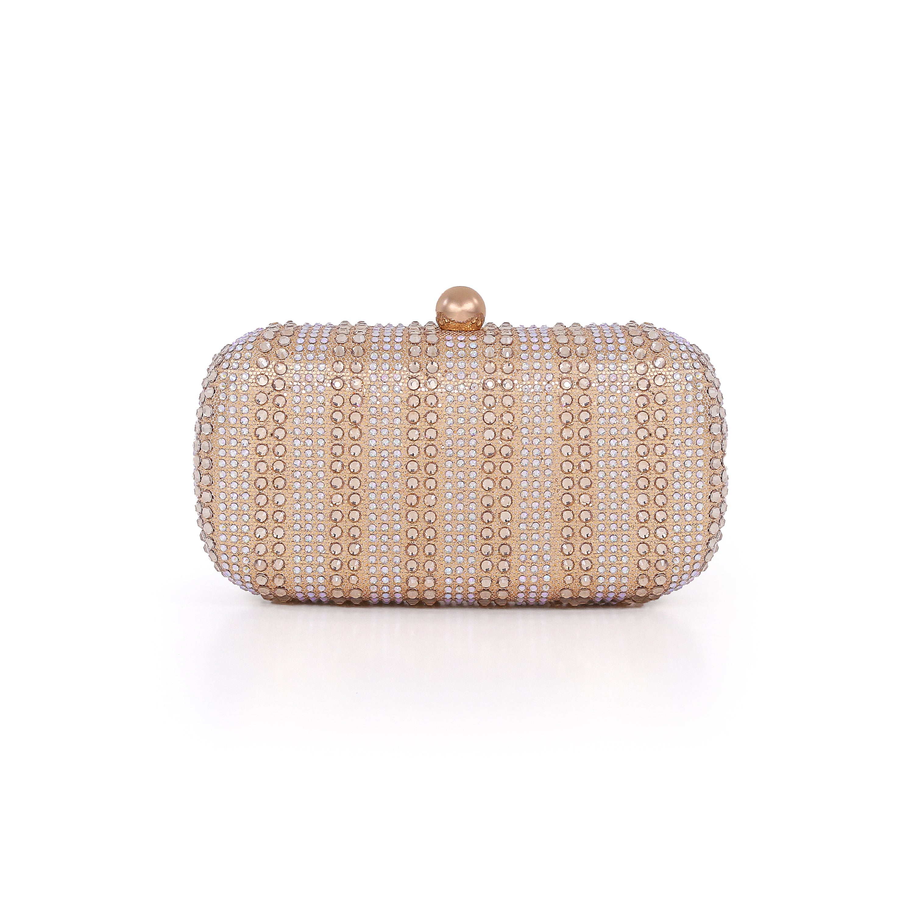 Gold | Crystal Minaudiere, drenched in rows Back