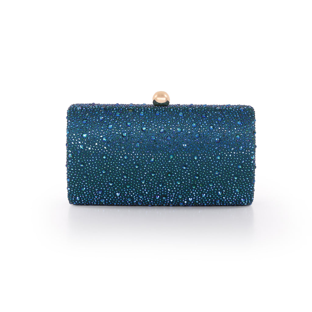 Teal | Mix Crystal Minaudiere Back