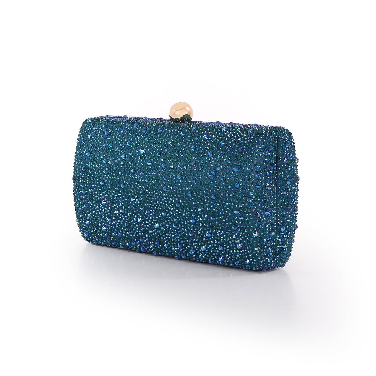 Teal | Mix Crystal Minaudiere Side