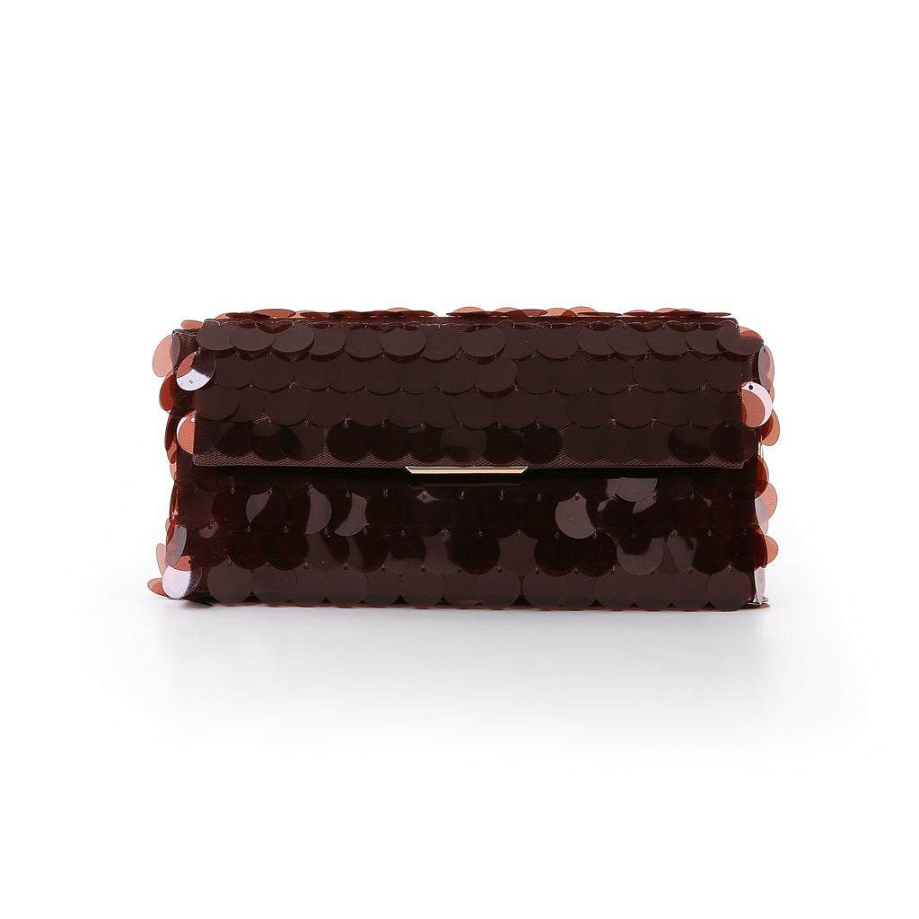 Brown | Payette Envelope Clutch Front