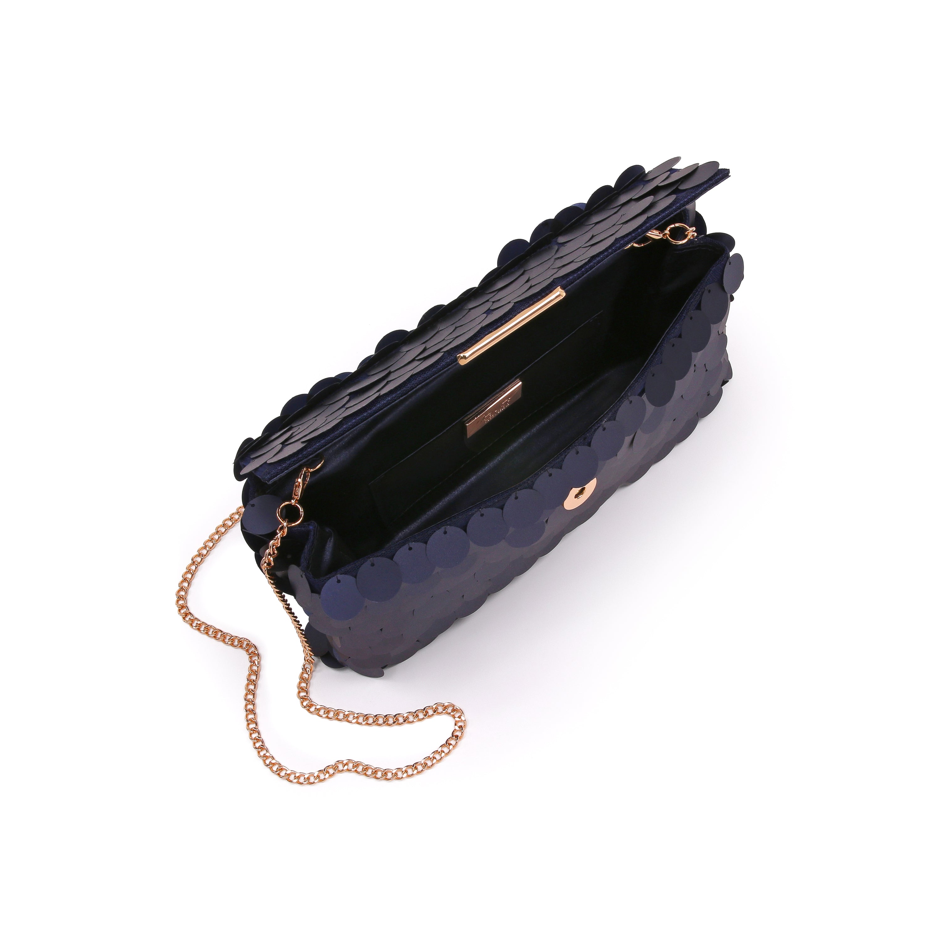 Navy | Payette Envelope Clutch Open