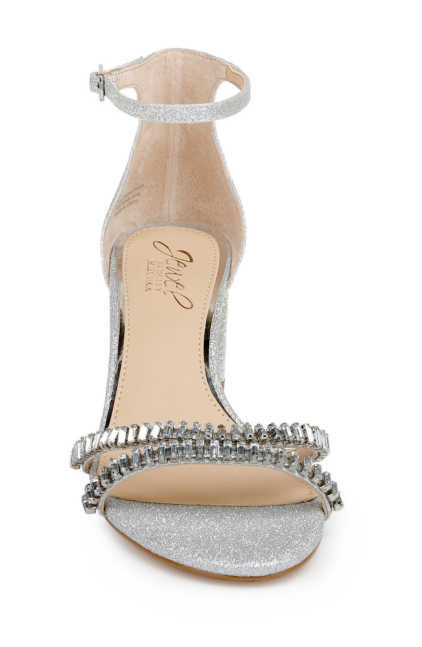 Silver Glitter | Joanne Strappy Block Heel