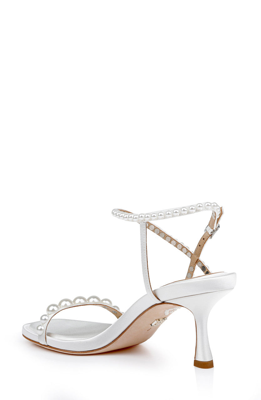 White | Jolie Mid Heeled Sandals Back Side