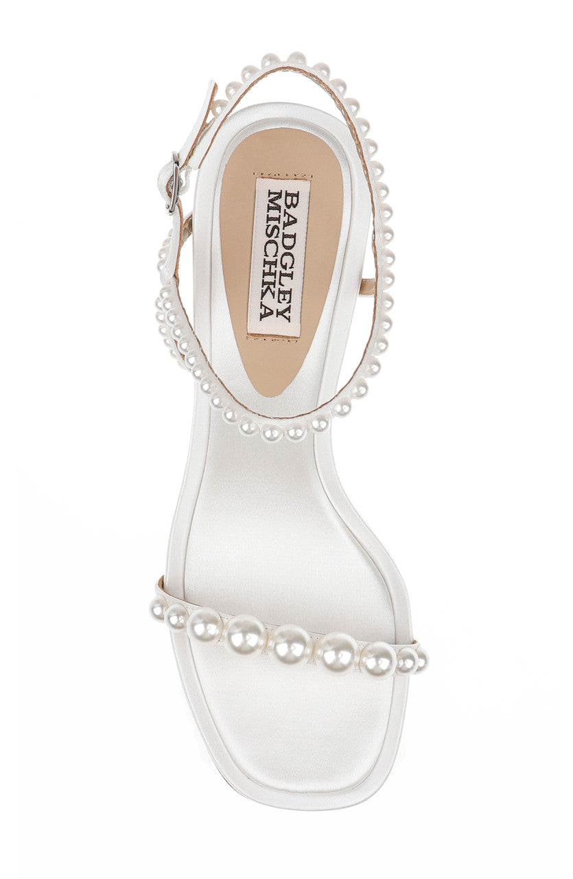 White | Jolie Mid Heeled Sandals Top