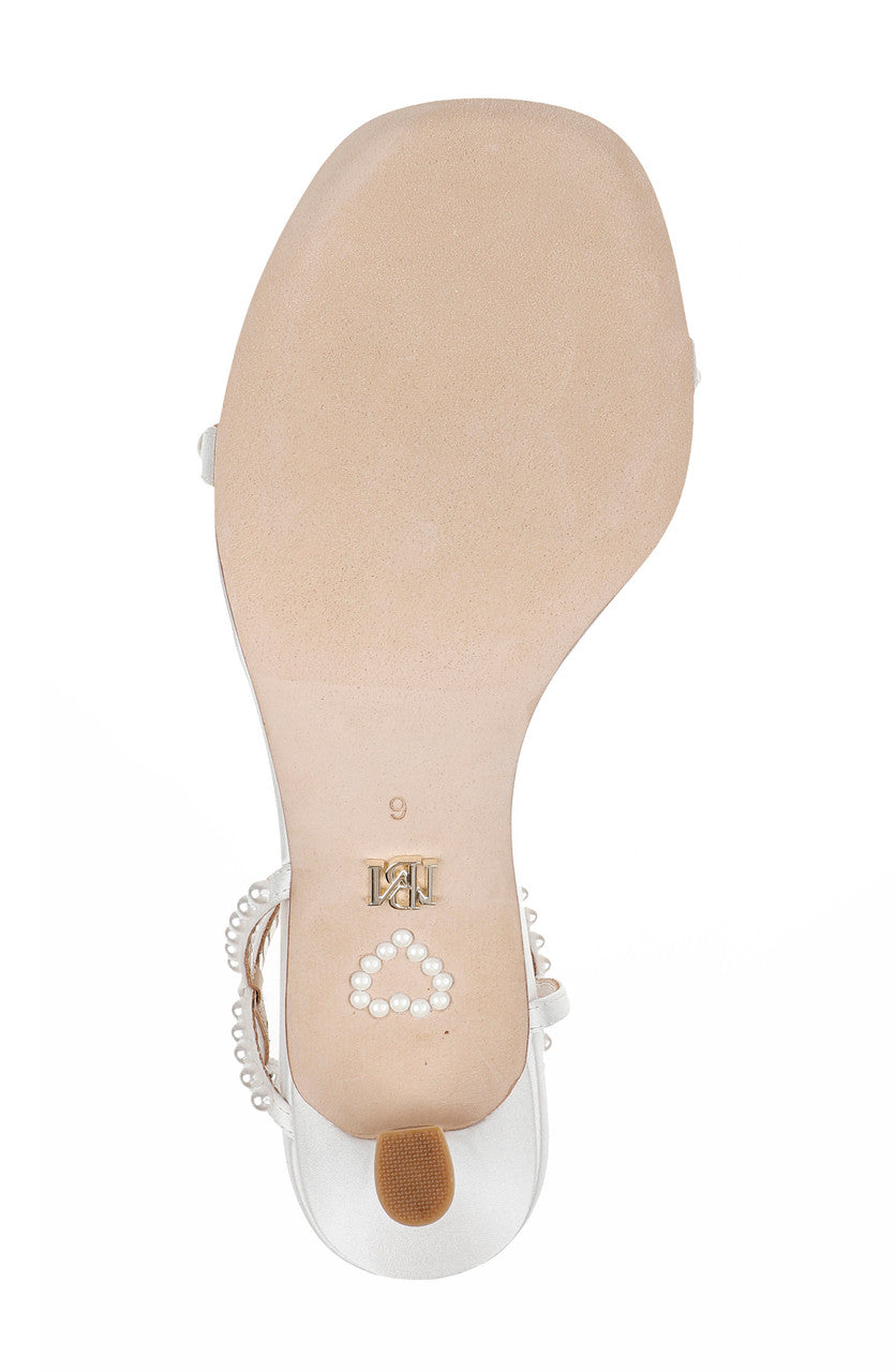 White | Jolie Mid Heeled Sandals Sole