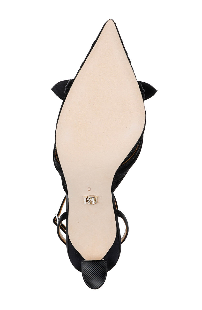 Black | Josie Lace Ankle Strap Pumps Sole